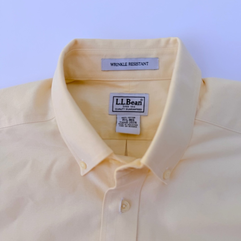 Men’s L.L. Bean Short Sleeve Shirt Size Medium 15 1/2 Regular - Picture 3 of 5